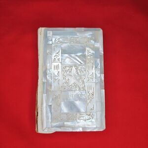 New Testament Mother of Pearl RED LETTER Bible Jerusalem King James VTG 1950s
